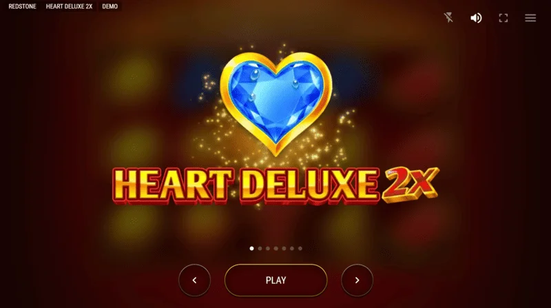 Heart Deluxe 2x – hlavní menu a úvodní obrazovka slotu
